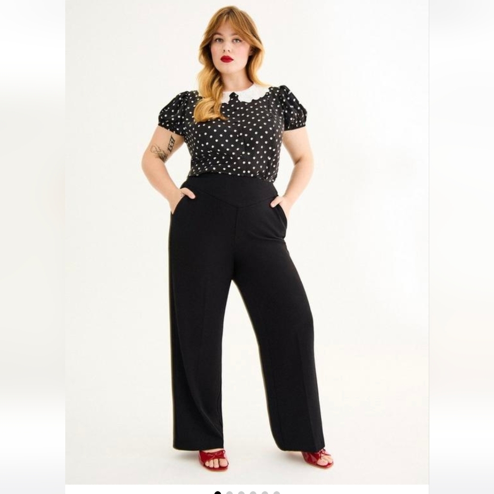 Torrid Black High-Waist Straight-Leg Retro Chic Pants 1R
